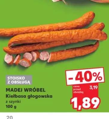 Kiełbasa głogowska z szynki Madej Wróbel