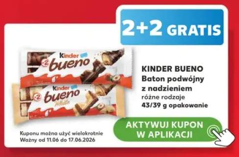 Baton podwójny z nadzieniem Kinder Bueno White +1 wariant