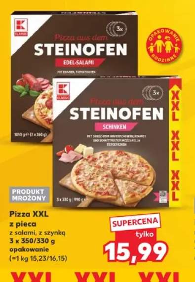 Pizza XXL z pieca z salami K-Classic Steinofen Edel-Salami +1 wariant