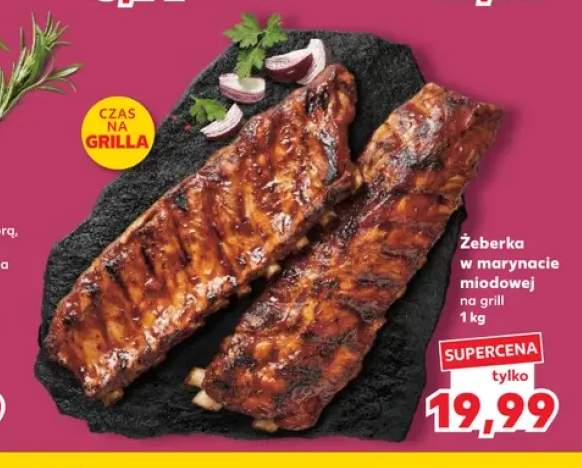 Żeberka w marynacie miodowej na grill