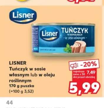 Tuńczyk w oleju roślinnym Lisner +1 wariant