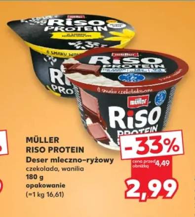 Deser mleczno-ryżowy Müller Riso Protein czekolada +1 wariant
