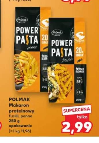 Makaron proteinowy Polmak Power Pasta fusilli +1 wariant