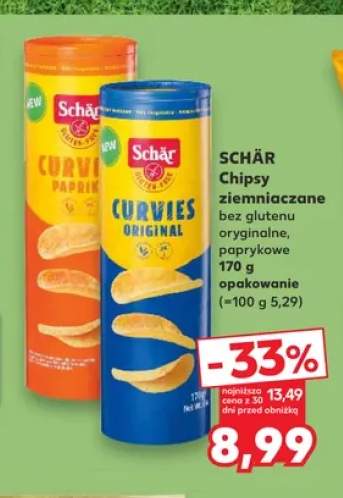 Chipsy ziemniaczane bez glutenu Schär Curvies oryginalne +1 wariant
