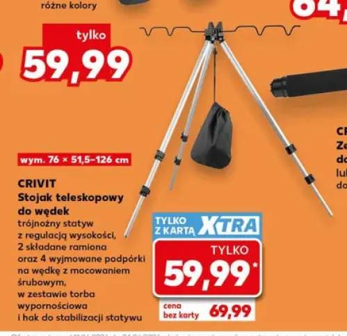 Stojak teleskopowy do wędek Crivit