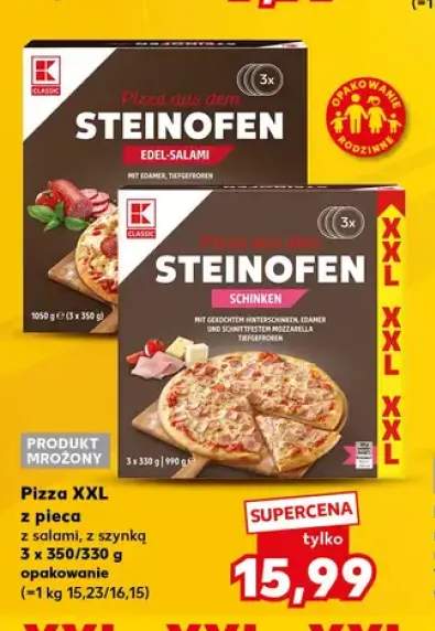 Pizza XXL z pieca z szynką K-Classic 3-pak +1 wariant