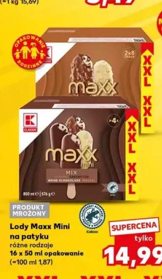 Lody Maxx Mini na patyku K-Classic 16-pak