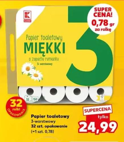 Papier toaletowy Miękki o zapachu rumianku 32-pak K-Classic