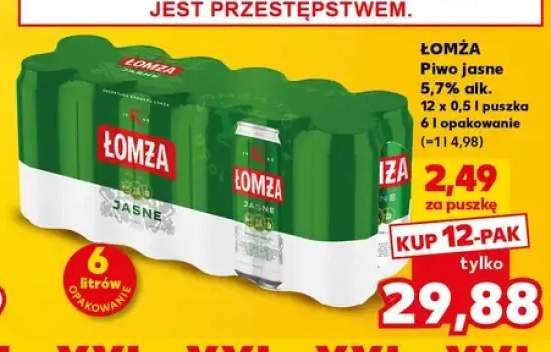 Piwo Łomża jasne 12-pak