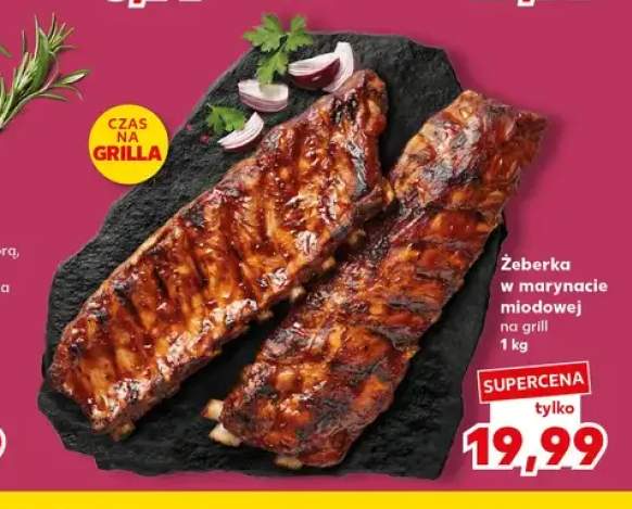 Żeberka w marynacie miodowej na grill