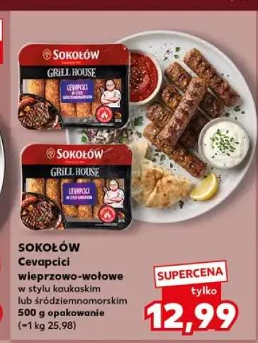 Cevapcici wieprzowo-wołowe w stylu kaukaskim Sokołów Grill House +1 wariant