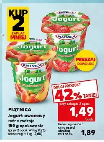 Jogurt owocowy truskawkowy Piątnica +1 wariant