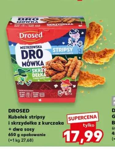 Kubełek stripsy i skrzydełka z kurczaka Drosed