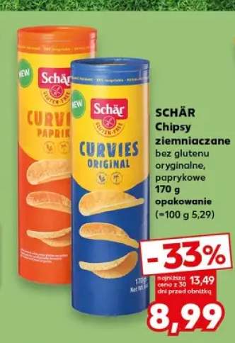 Chipsy ziemniaczane bezglutenowe Schär Curvies oryginalne +1 wariant