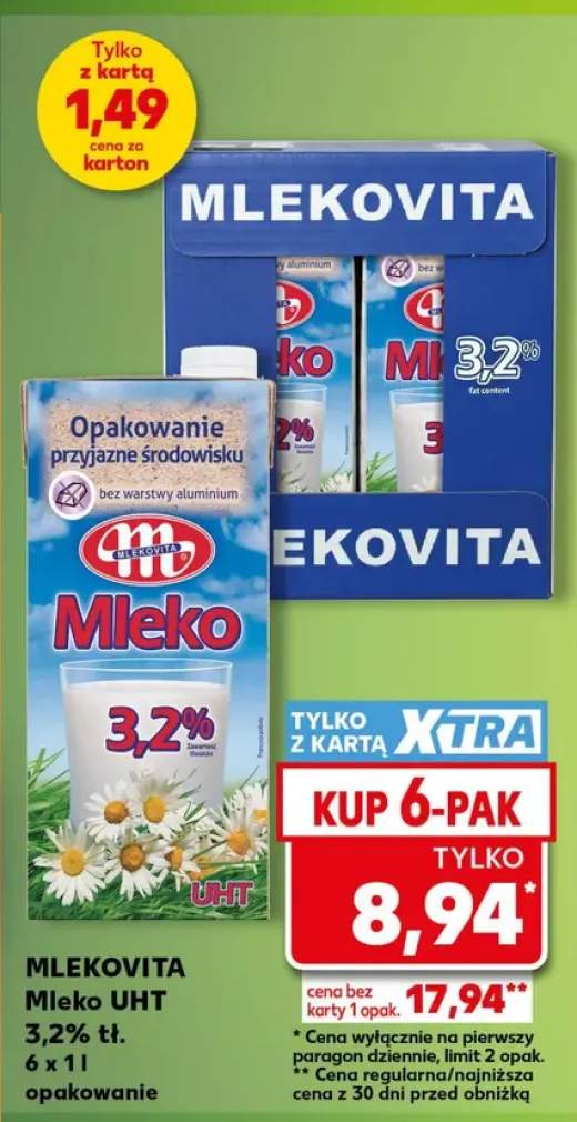 Mleko UHT Mlekovita 3,2% tł.