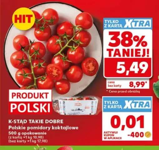 Pomidory koktajlowe K-Stąd Takie Dobre polskie