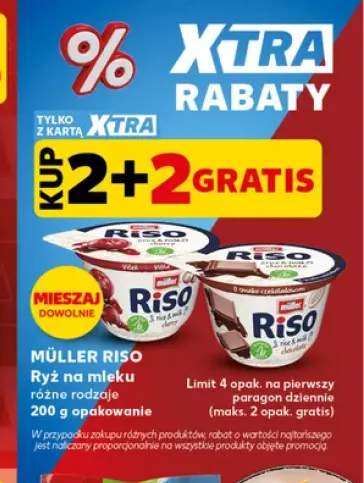 Ryż na mleku Müller Riso o smaku wiśniowym +1 wariant