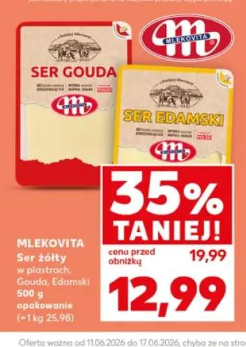 Ser żółty w plastrach Mlekovita Gouda +1 wariant