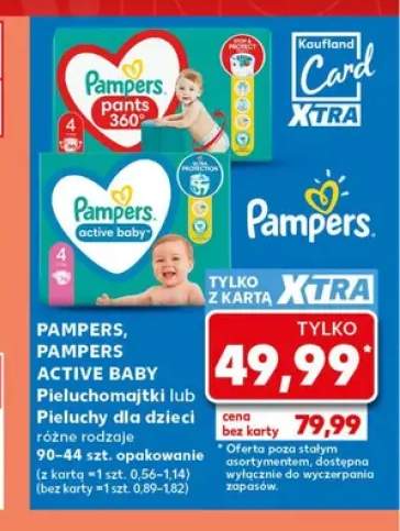 Pieluchomajtki Pampers Pants 360° 90-44 szt. +1 wariant