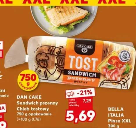 Chleb tostowy pszenny Sandwich Dan Cake