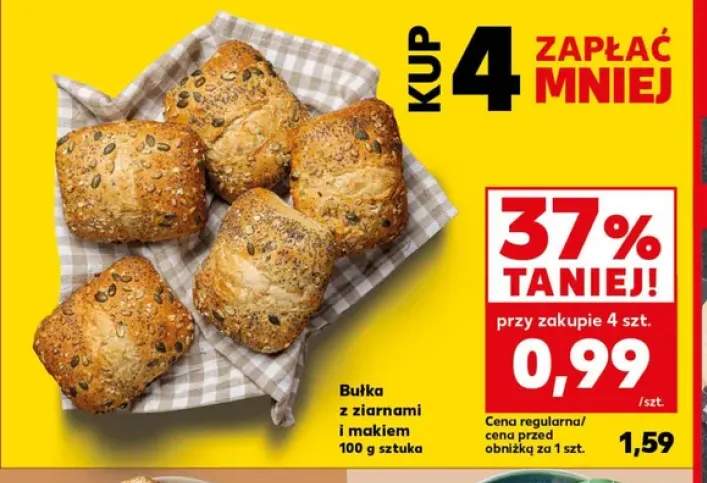 Bułka z ziarnami i makiem