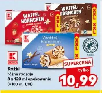 Lody rożki truskawkowo-waniliowe K-Classic +1 wariant