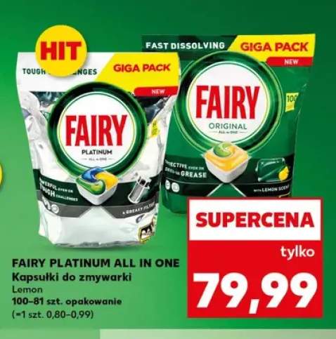 Kapsułki do zmywarki Fairy Platinum All in One Lemon +1 wariant