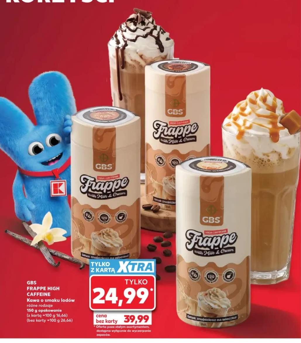 Kawa GBS Frappe High Caffeine o smaku lodów waniliowych +2 warianty