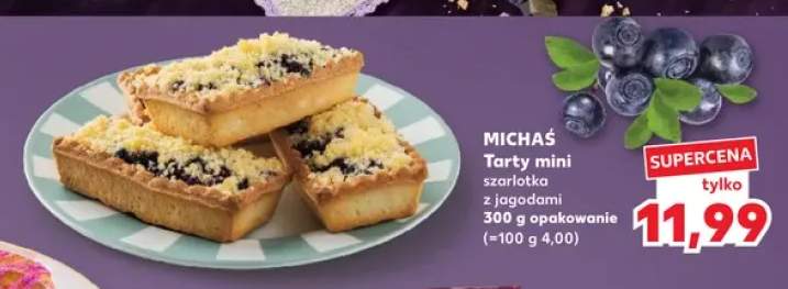 Tarty mini szarlotka z jagodami Michaś