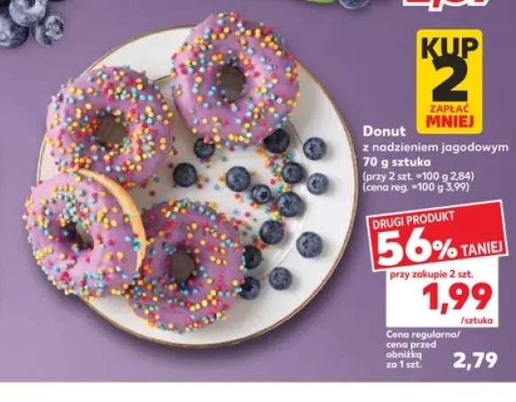 Donut z nadzieniem jagodowym
