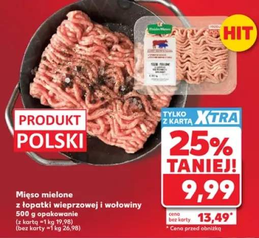 Mięso mielone z łopatki wieprzowej i wołowej Kraina Mięs