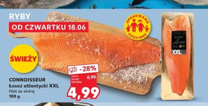 Łosoś atlantycki XXL filet ze skórą Connoisseur