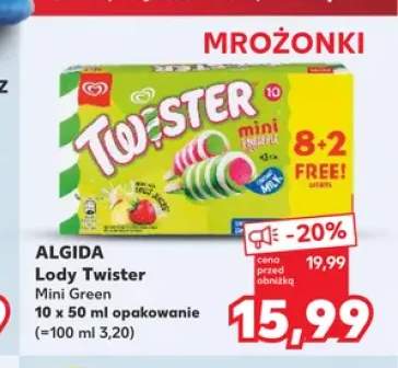 Lody Twister Mini Green Algida 10-pak