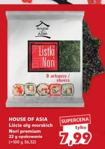 Liście alg morskich Nori premium House of Asia