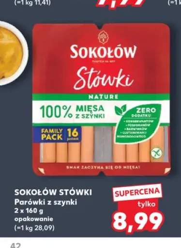 Parówki z szynki Sokołów Stówki 2-pak 160 g