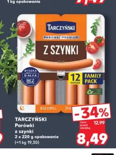 Parówki z szynki Tarczyński 2-pak 220 g
