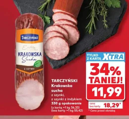 Kiełbasa krakowska sucha z szynki z indykiem Tarczyński +1 wariant