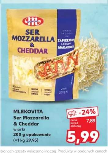 Ser Mozzarella & Cheddar wiórki Mlekovita