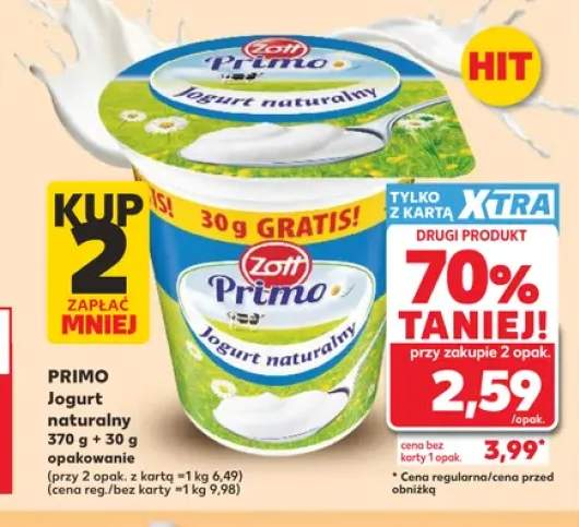 Jogurt naturalny Zott Primo