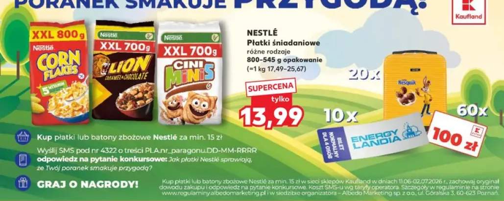 Płatki śniadaniowe Nestlé Corn Flakes +2 warianty