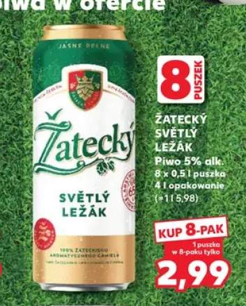 Piwo Žatecký Světlý Ležák 8-pak 500 ml