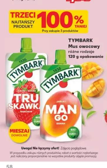 Mus owocowy Tymbark Truskawka Jabłko Banan Marchew +1 wariant