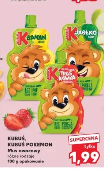 Mus owocowy Kubuś Banan Jabłko +2 warianty