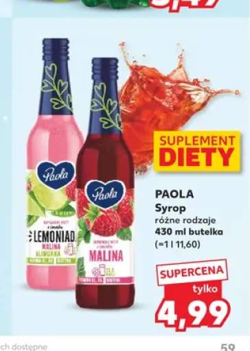Syrop Paola Lemoniada Malina & Limonka +1 wariant
