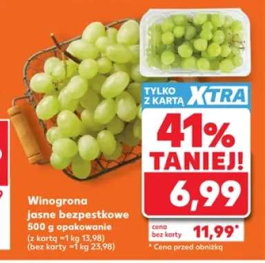 Winogrona jasne bezpestkowe