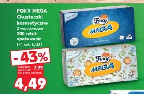 Chusteczki kosmetyczne Foxy Mega 2-warstwowe