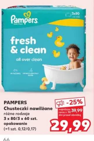 Chusteczki nawilżane Pampers Fresh & Clean 3-pak 80 szt. +1 wariant