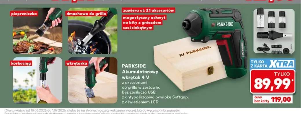 Akumulatorowy wkrętak 4V Parkside