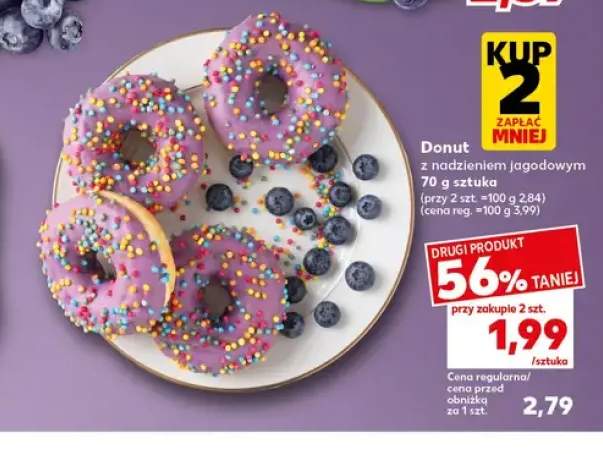Donut z nadzieniem jagodowym