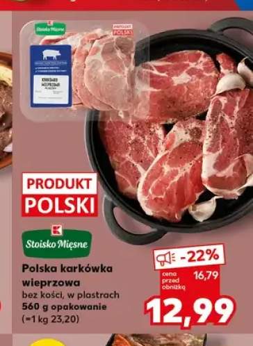 Polska karkówka wieprzowa bez kości w plastrach Stoisko Mięsne